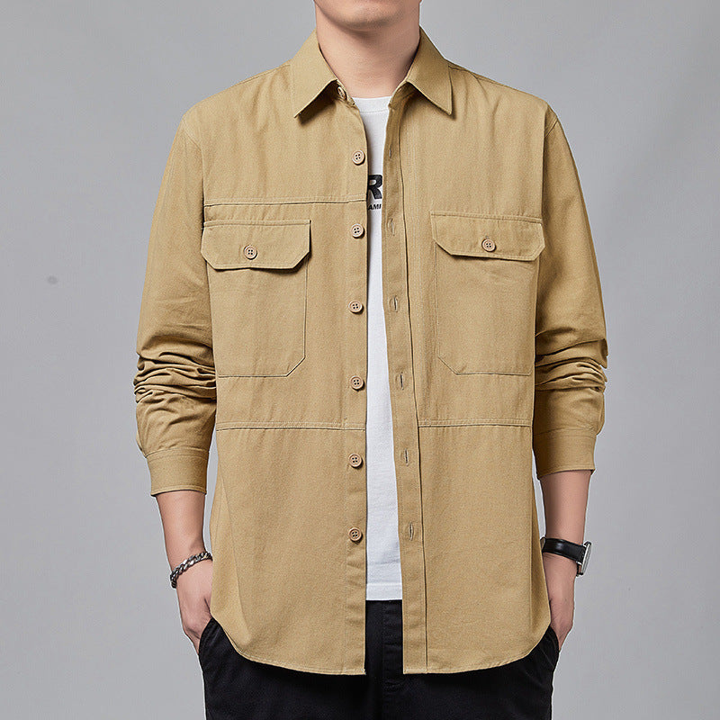 Workwear Shirt Men's Long-sleeved Casual Jacket