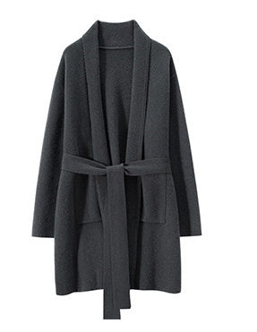 Fall Winter Fashion Mid-length Knitted Coat For Women
