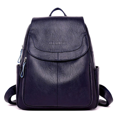 Korean Style All-Match Leather Sheepskin Ladies Backpack