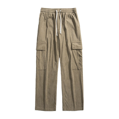Autumn And Winter Corduroy Loose Straight Cargo Pants