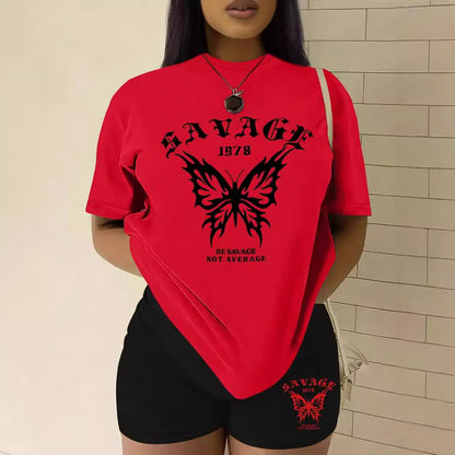 Savage Not Average Butterfly Graphic T-Shirts