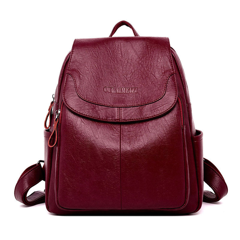 Korean Style All-Match Leather Sheepskin Ladies Backpack