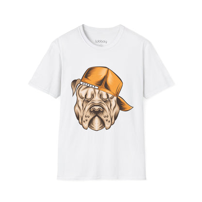 Cool Bulldog Graphic T-Shirt – Street Style Dog Wearing Cap | Olive Green Tee for Men & Women