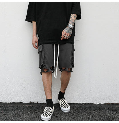 Distressed Cargo Shorts