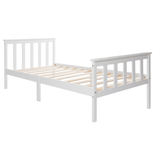 Single Bed White 3ft Solid Pine Wooden Bed Frame For Adults, Kids 190 X 90 Cm 3FT