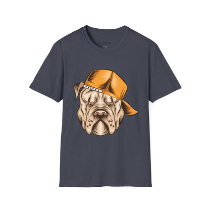 Cool Bulldog Graphic T-Shirt – Street Style Dog Wearing Cap | Olive Green Tee for Men & Women