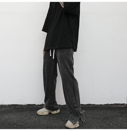 Slit loose terry sweatpants