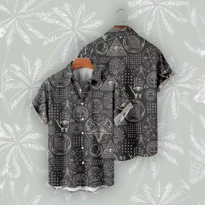 Casual 3D Digital Print Vintage Beach Shirt Men