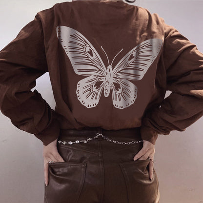 Glowing Butterfly Girl Long Sleeve