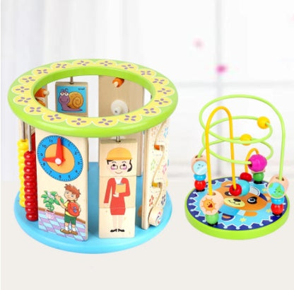 Treasure Box Toys Multifunctional 10-in-one Puzzle Bead Around Wooden Toys