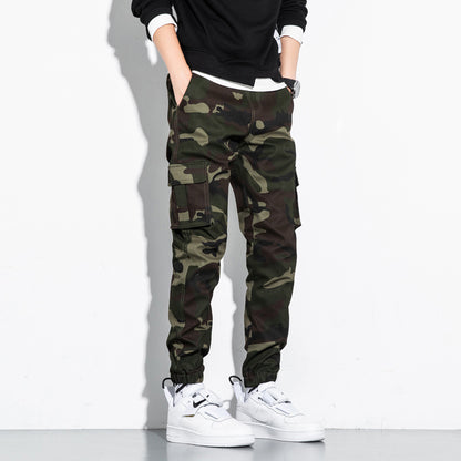 Men's Casual Pants Men's Sports Tooling Nine-Point Pants Korean loose Cotton Pants Men