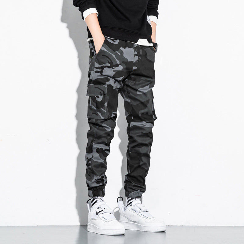 Men's Casual Pants Men's Sports Tooling Nine-Point Pants Korean loose Cotton Pants Men