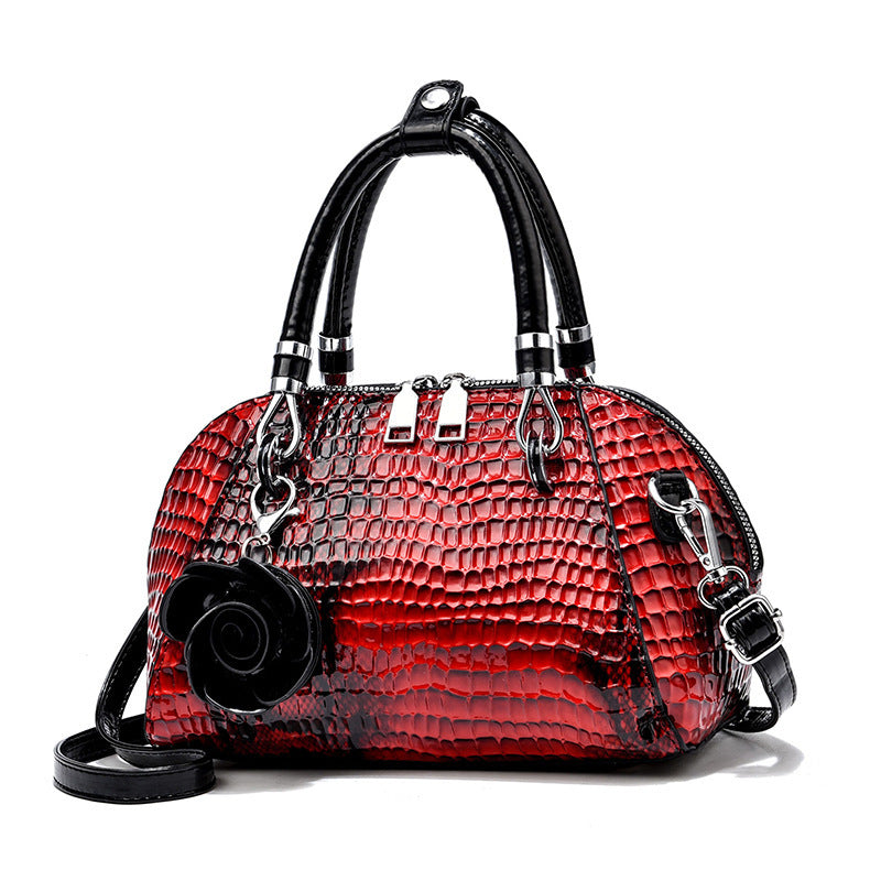 Crocodile pattern shell bag women