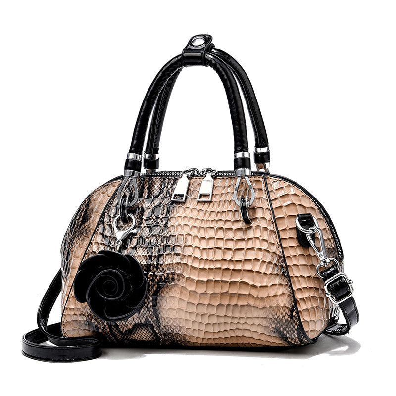 Crocodile pattern shell bag women