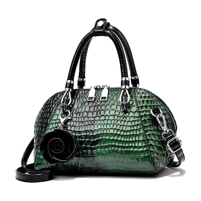 Crocodile pattern shell bag women