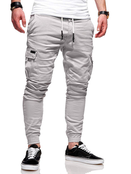 Men's Tethered Elastic Sports Baggy Pants Long Casual Pants