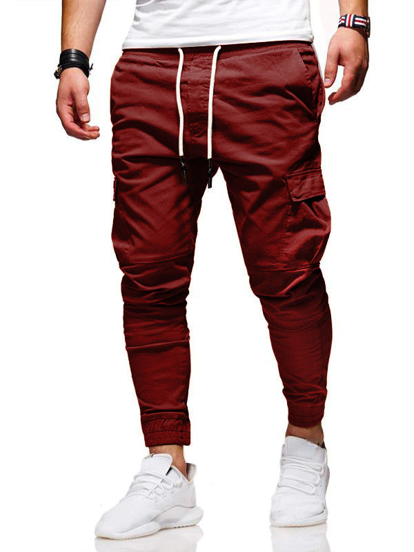 Men's Tethered Elastic Sports Baggy Pants Long Casual Pants