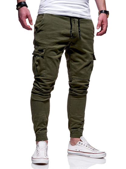 Men's Tethered Elastic Sports Baggy Pants Long Casual Pants