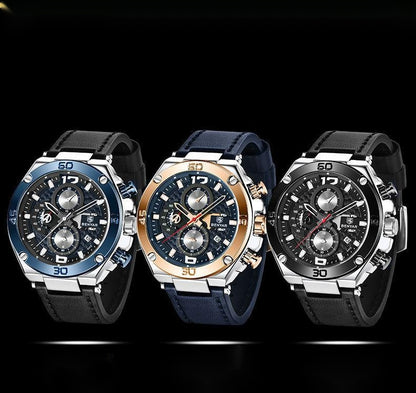 Fashionable Multi-Function Chronograph Waterproof Men's Quartz Watch 5151