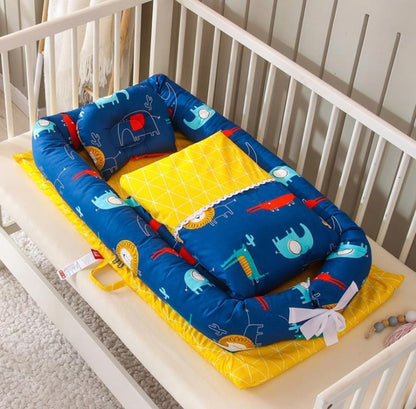 Foldable Portable Crib for Newborns | Bassinet Travel Bed with Anti-Pressure Mattress