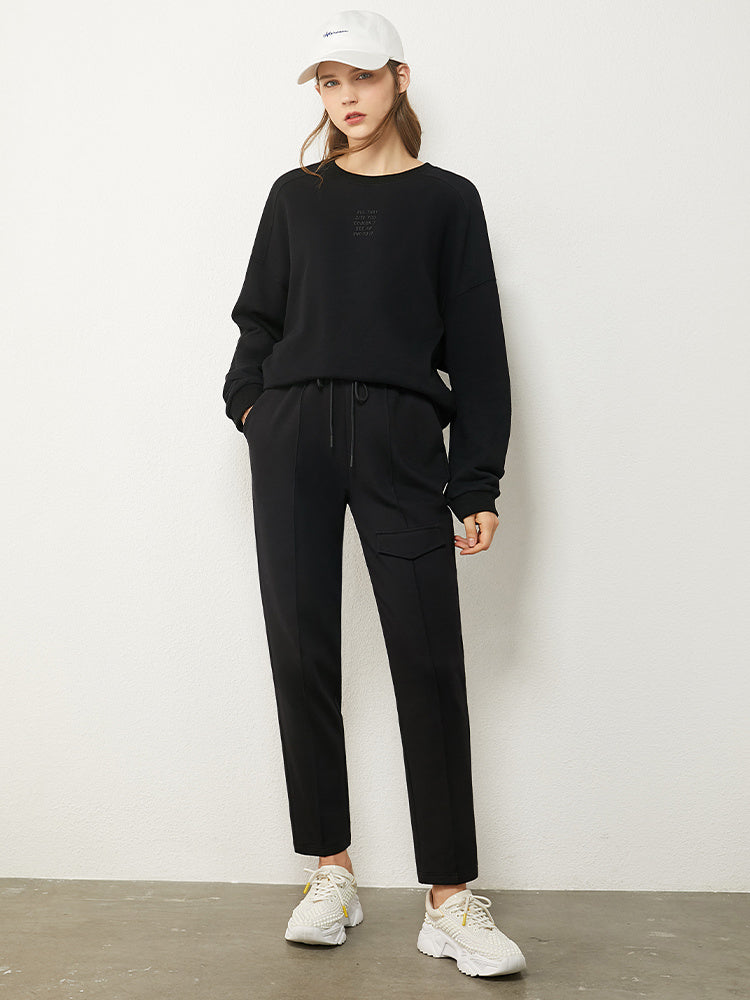 Amii Korean Version Of The Loose Round Neck Pullover Sweater Women Spring And Winter New Ulzzang Printed Top Trendy Ins