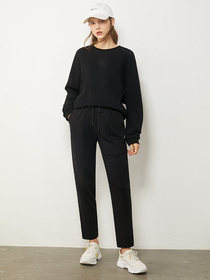 Amii Korean Version Of The Loose Round Neck Pullover Sweater Women Spring And Winter New Ulzzang Printed Top Trendy Ins