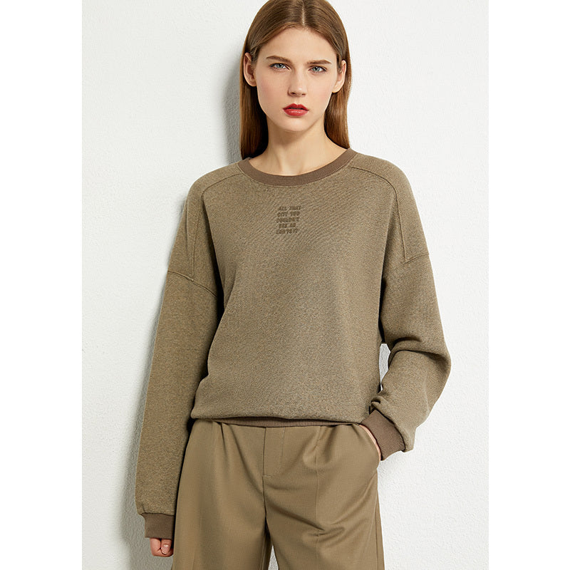 Amii Korean Version Of The Loose Round Neck Pullover Sweater Women Spring And Winter New Ulzzang Printed Top Trendy Ins