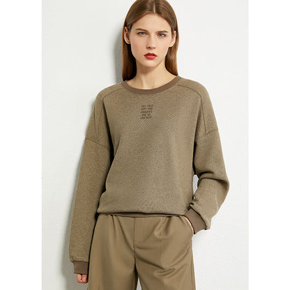 Amii Korean Version Of The Loose Round Neck Pullover Sweater Women Spring And Winter New Ulzzang Printed Top Trendy Ins