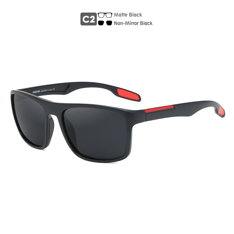 Square Polarized Sunglasses Silicone Nose Pads 1.1Tac Real Film Color Changing Outdoor Glasses