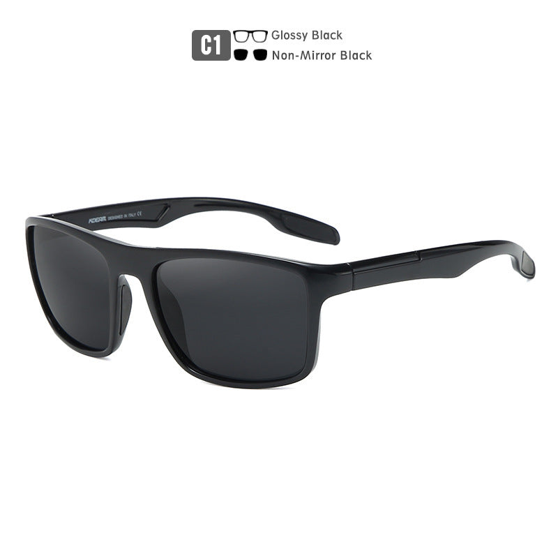 Square Polarized Sunglasses Silicone Nose Pads 1.1Tac Real Film Color Changing Outdoor Glasses