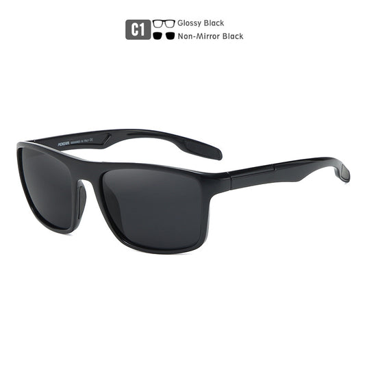 Square Polarized Sunglasses Silicone Nose Pads 1.1Tac Real Film Color Changing Outdoor Glasses