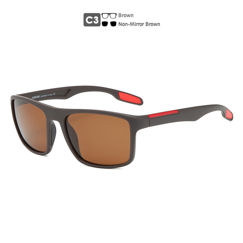 Square Polarized Sunglasses Silicone Nose Pads 1.1Tac Real Film Color Changing Outdoor Glasses