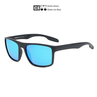 Square Polarized Sunglasses Silicone Nose Pads 1.1Tac Real Film Color Changing Outdoor Glasses
