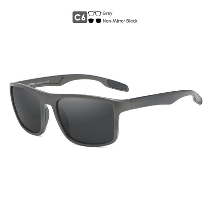 Square Polarized Sunglasses Silicone Nose Pads 1.1Tac Real Film Color Changing Outdoor Glasses