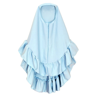 Girls Arab Clothing Spring And Autumn Models, Long-Sleeved Floral Muslim Long Dress  And Turban Two-Piece Suit