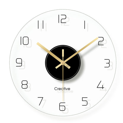 Simple And Stylish Transparent Glass Wall Clock Living Room Bedroom Silent Clock Wall Watch
