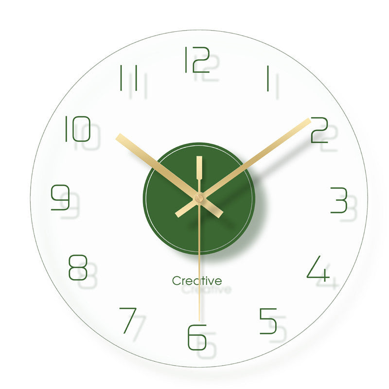 Simple And Stylish Transparent Glass Wall Clock Living Room Bedroom Silent Clock Wall Watch