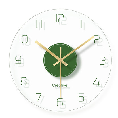 Simple And Stylish Transparent Glass Wall Clock Living Room Bedroom Silent Clock Wall Watch