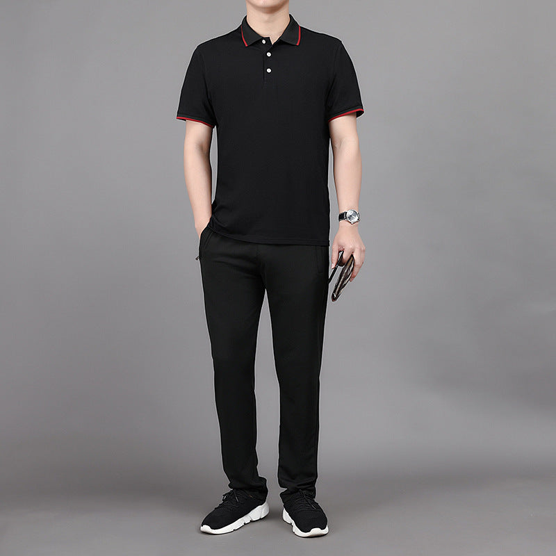 Leisure Two-piece Ice Silk Plus Size Father Sportswear