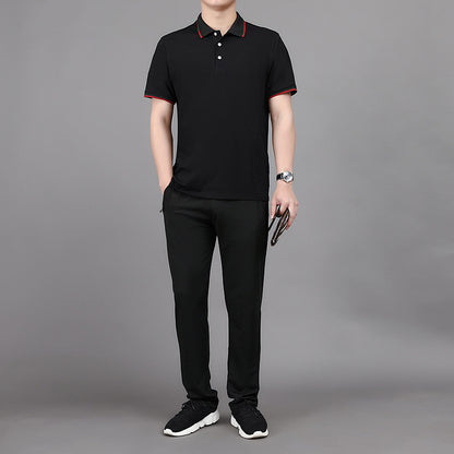 Leisure Two-piece Ice Silk Plus Size Father Sportswear