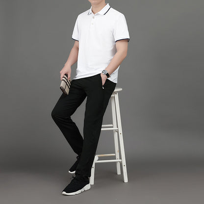 Leisure Two-piece Ice Silk Plus Size Father Sportswear