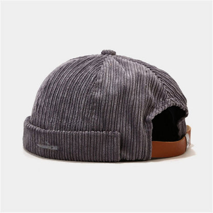 Korean Style Men And Women Embroidered Small Fish Corduroy Landlord Hat