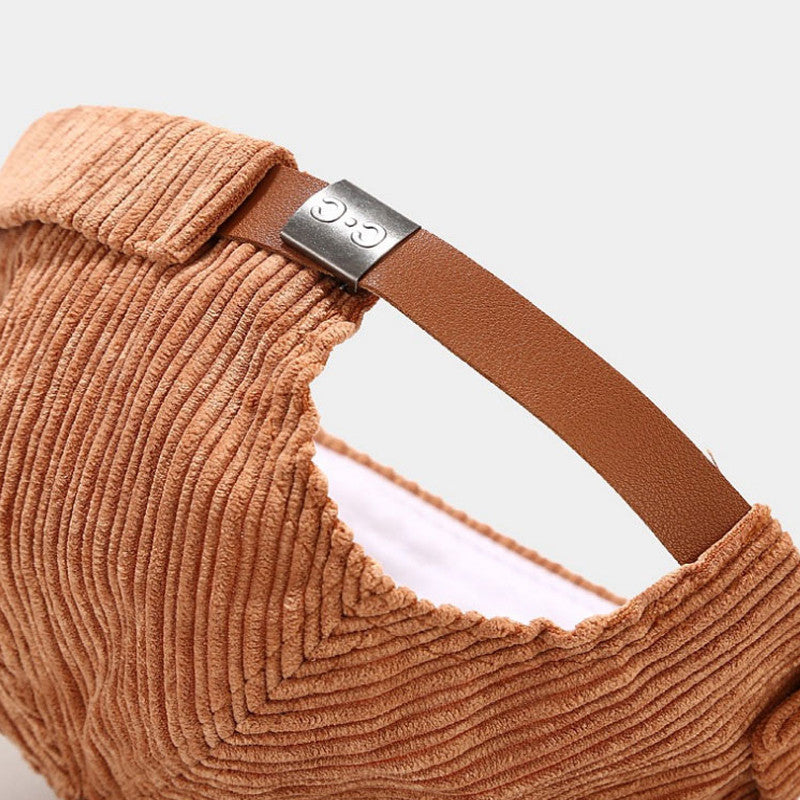 Korean Style Men And Women Embroidered Small Fish Corduroy Landlord Hat