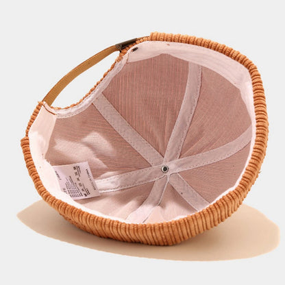 Korean Style Men And Women Embroidered Small Fish Corduroy Landlord Hat