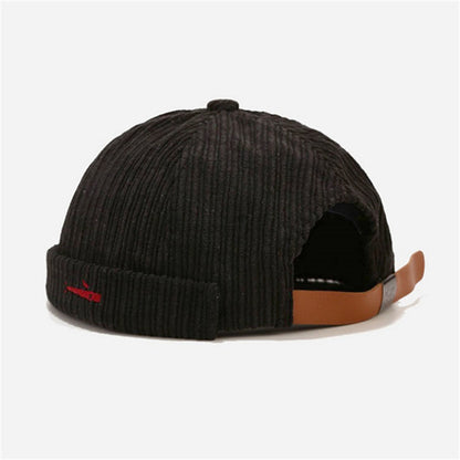 Korean Style Men And Women Embroidered Small Fish Corduroy Landlord Hat
