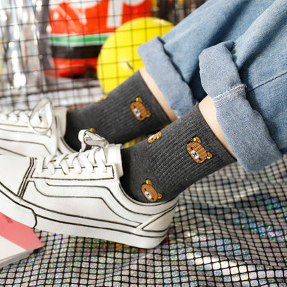 Cartoon socks women tube socks