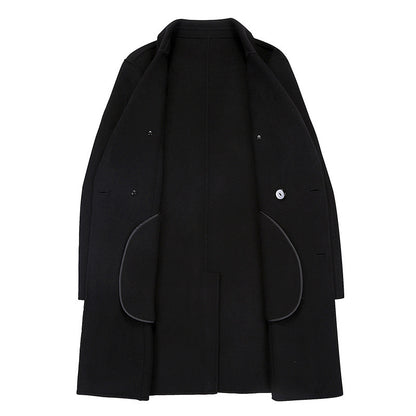 Over-the-knee double-breasted slim-fitting cloth