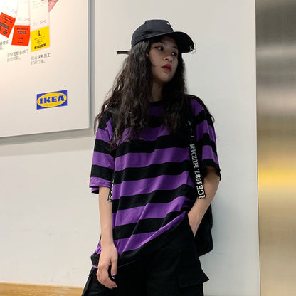 Cool Girls Wear Striped Short Sleeve T-Shirts