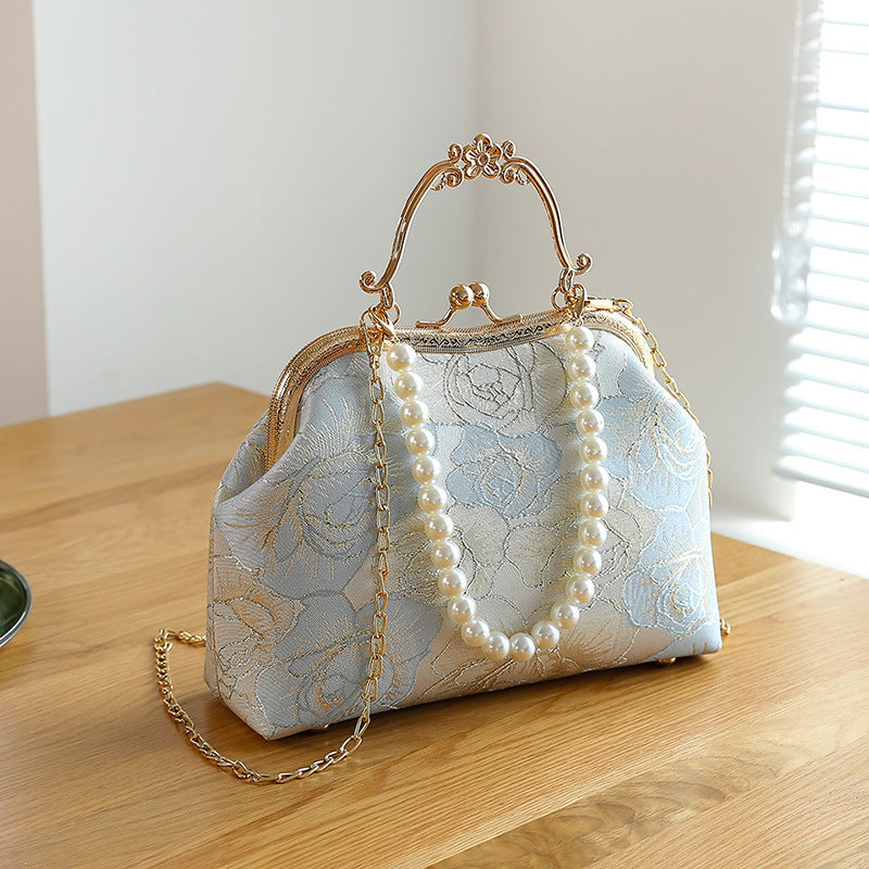 Women's Large-capacity Lace Clip Handbag