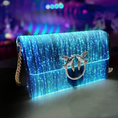 One-shoulder Portable Fiber Optic luminous Bag Women